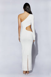 Joyce One Shoulder Cut Out Maxi Dress - White